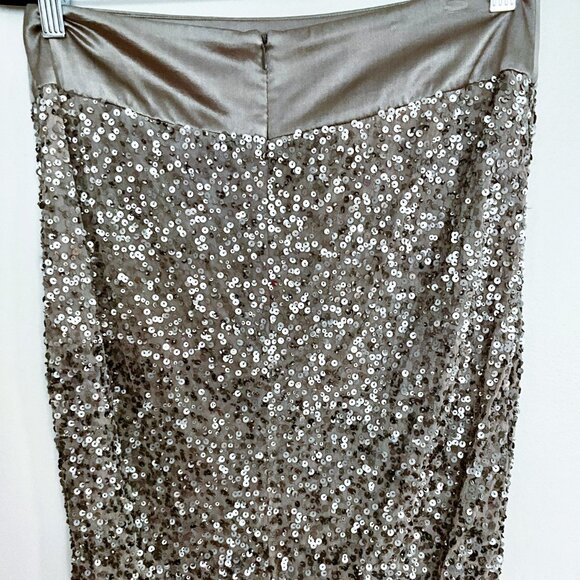 PINKO Ananas Women's Silver Sequin Skirt- Made in Italy- Size 44 - Picture 2 of 7